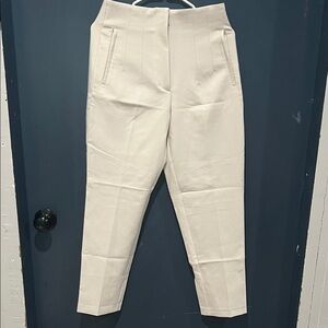 Zara Stylish Cream High-Waisted Pants